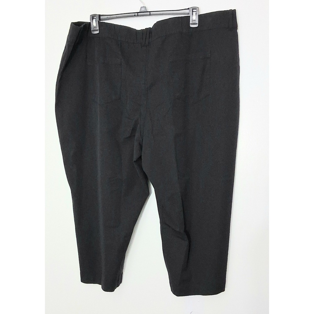 AnyBody Pants Women's Size 3XP Black All-Stretch Twill Wide Leg Cropped NEW - Picture 2 of 12